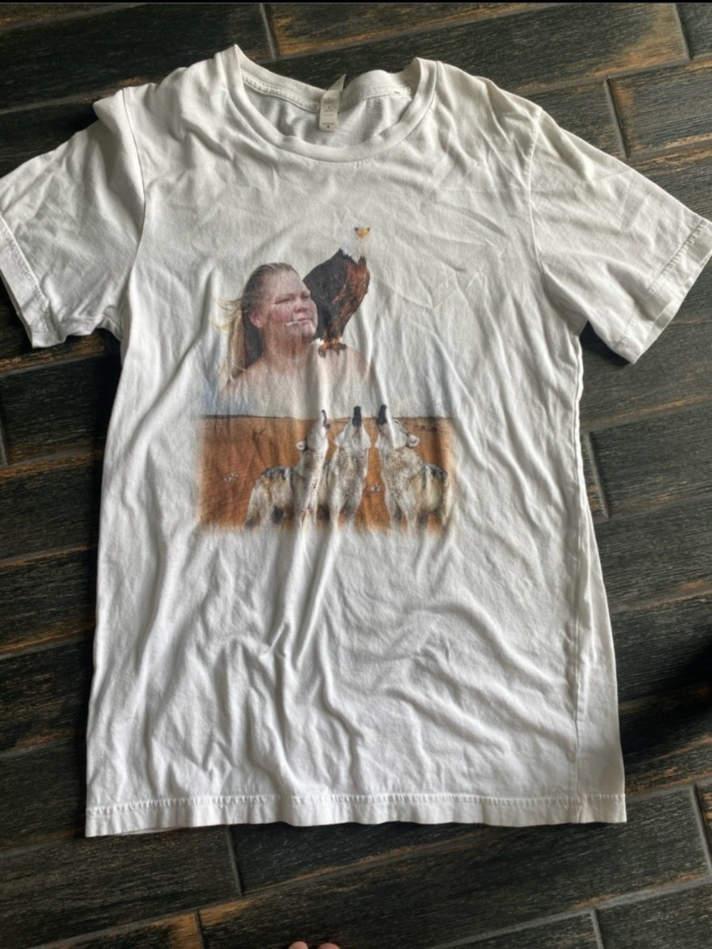 Trailer Trash Tammy Bald Eagle & Wolves Tee